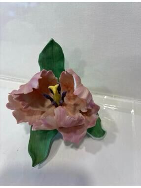Lenox Parrot Tulip Fine Porcelain Flower Sculpture Vintage 1989